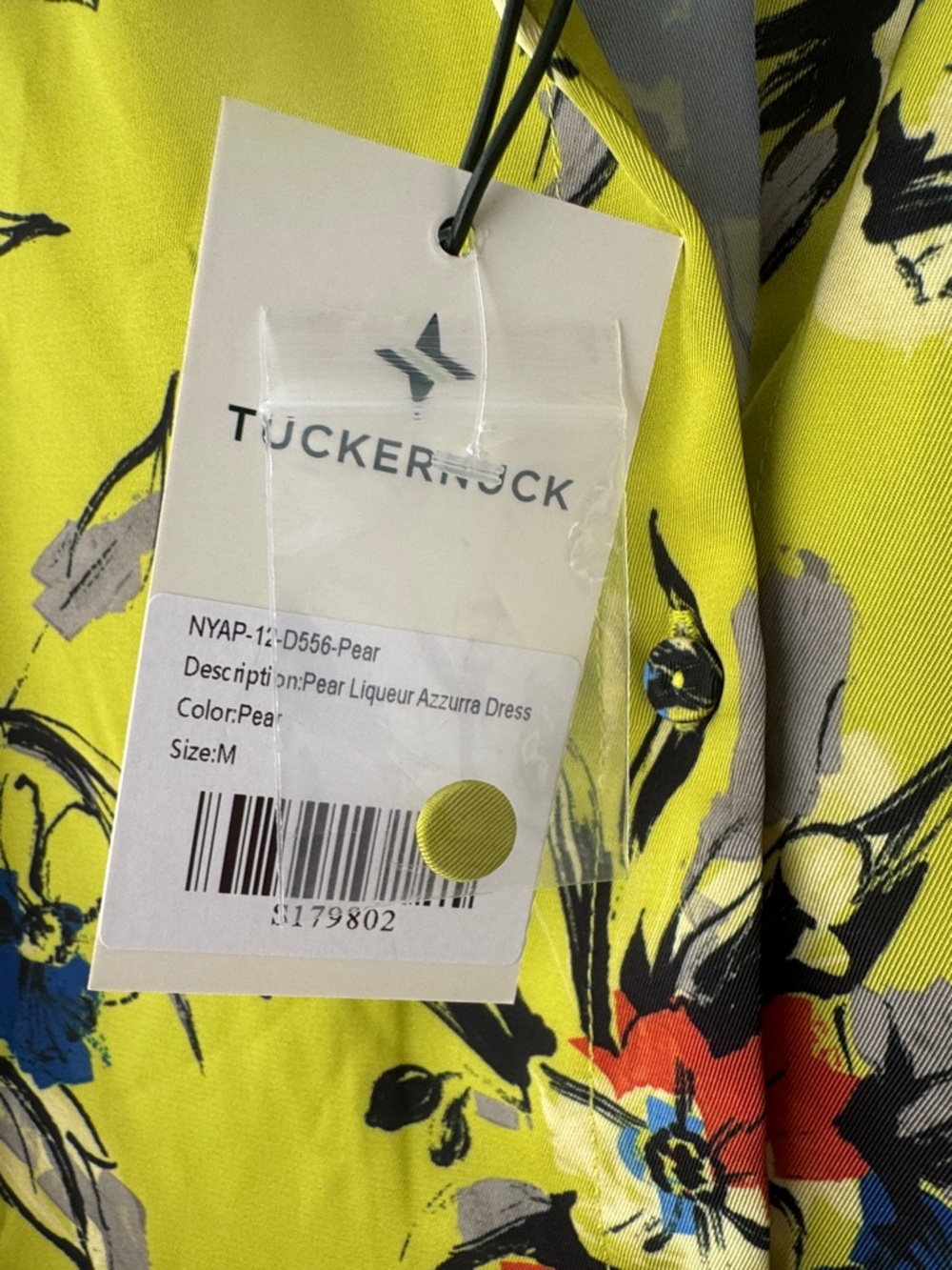 Tuckernuck Lime Floral Pleated Long-Sleeve Shirtdress - Picture 4 of 10